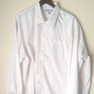 Men's Big and Tall White Cuff Link Dress Shirt Size 20-38/39